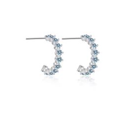 Baby blue shiny hoops