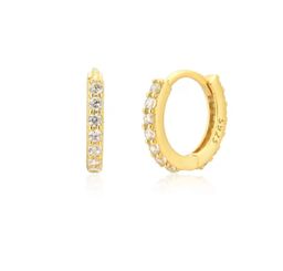 Golden crystal hoops