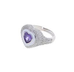 Purple chunky heart ring 