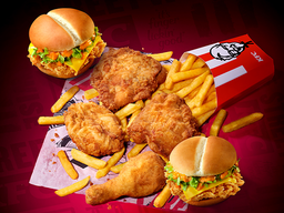 Streetwise Double Deal - (Two is company with the Streetwise Double Deal, enjoy 4 pieces of original recipe chicken, 2 Crunch Burgers & Large Chips.)