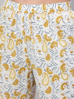 Empire Style Pure Cotton Anarkali Kurta With Trousers & Dupatta