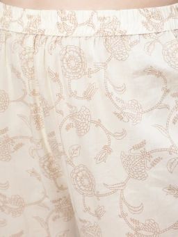 Empire Style Pure Cotton Anarkali Kurta With Trousers & Dupatta