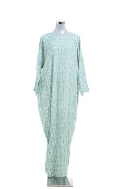 KAFTAN ABAYA DAUN WITH DIAMANTE CRYSTAL LONG SLEEVE  : TEAL GREEN