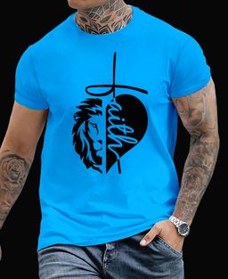🦁✨ Faith & Lion Heart T-Shirt – Bold Christian Graphic Tee for Men & Women
