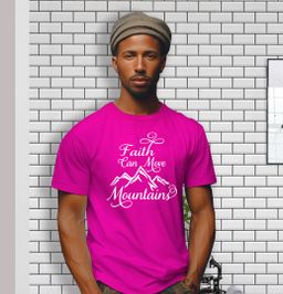 ✝️💙Faith Can Move Mountains Christian T-Shirt – Inspirational Graphic Tee for Men & Women