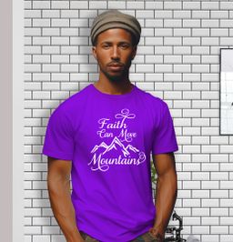 ✝️💙Faith Can Move Mountains Christian T-Shirt – Inspirational Graphic Tee for Men & Women