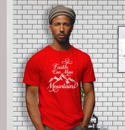 ✝️💙Faith Can Move Mountains Christian T-Shirt – Inspirational Graphic Tee for Men & Women
