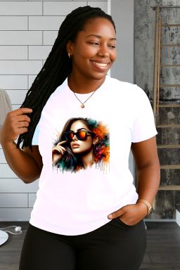 🎨🕶️ Color Burst Diva – Artistic Woman with Sunglasses T-Shirt