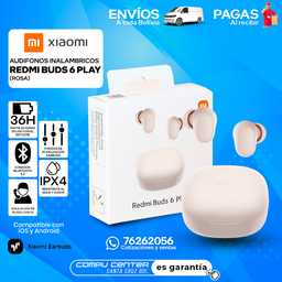 XIAOMI REDMI BUDS 6 PLAY / INALAMBRICO / RESISTENTE IPX4 / ROSA
