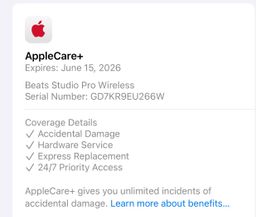 Beats Studio Pro with Apple care