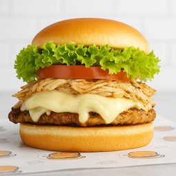 Hamburguesa de Res Con (Pollo Mechado)