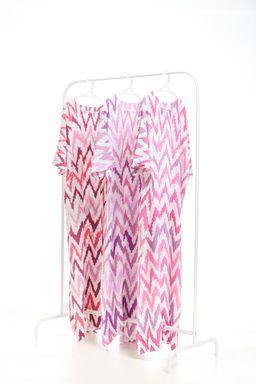 KAFTAN ZIGZAG 3/4 SLEEVE  : PINK