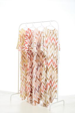 KAFTAN ZIGZAG 3/4 SLEEVE  : BROWN BRICK