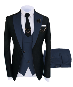 Business Suit Men's Large Size Three-Piece Suit Formal Dress Slim-Fit Banquet Groom Best Man Suit Three-Piece Set
