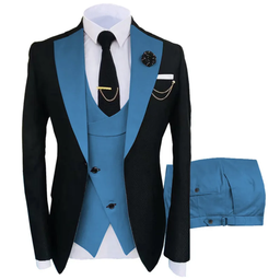 Business Suit Men's Large Size Three-Piece Suit Formal Dress Slim-Fit Banquet Groom Best Man Suit Three-Piece Set