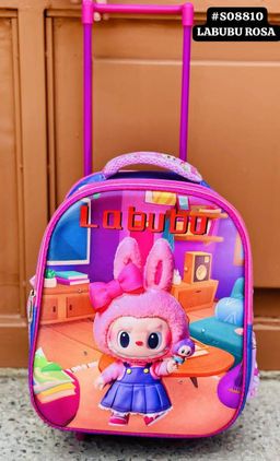 Mochila preescolar con luz y carrito 