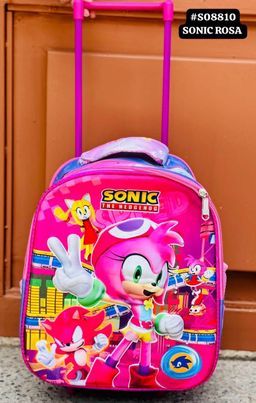 Mochila preescolar con luz y carrito 