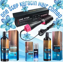 One Step Hot Air Brush with Keratin Hair Care Combo