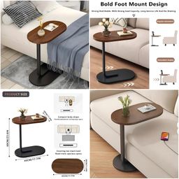 C-Shaped Side Table Brown