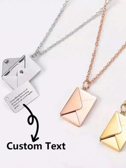 1 Custom Stainless Steel Engraved Name/Text Love Letter Necklace, Personalized Jewelry