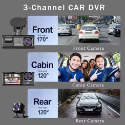 3-Channel Car Dash Cam