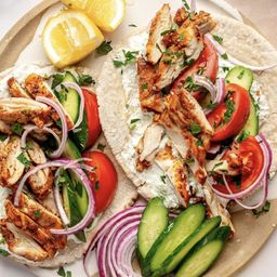 Healthy Chicken Gyros with veggies