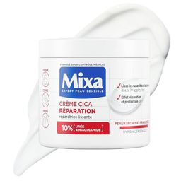 CREME CICA RÉPARATION  Réparation effet longue durée pour les peaux très sèches et rugueuses. Visage, corps, mains. BÉNÉFICES : Lisse les rugosités et squames dès la 1ère application. 