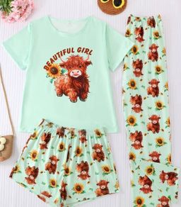 Ladies 3 Piece Pajama Sets