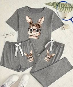 Ladies 3 Piece Pajama Sets