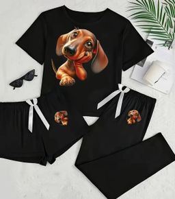 Ladies 3 Piece Pajama Sets