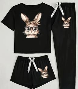 Ladies 3 Piece Pajama Sets