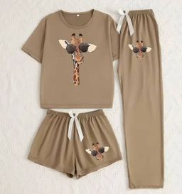 Ladies 3 Piece Pajama Sets