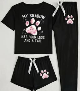 Ladies 3 Piece Pajama Sets