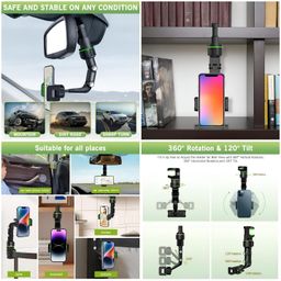 Rearview Mirror Phone Holder