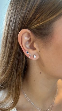 Silver devil eye stud