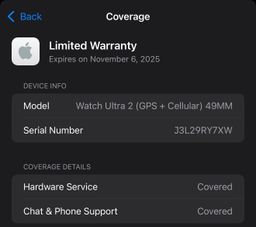 Apple Watch Ultra 2 Black With Apple care till Nov of 2025
