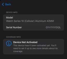 Apple Watch Series 10 42mm (Cellular) Jet Black S/M New with full year warranty