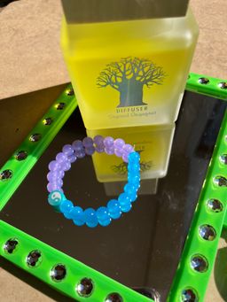 Half blue half purple Yin and Yang bracelet 