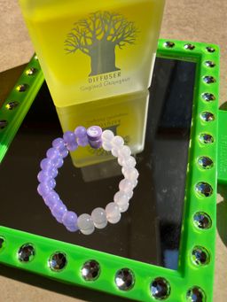 Half purple half pink Yin and Yang bracelet 