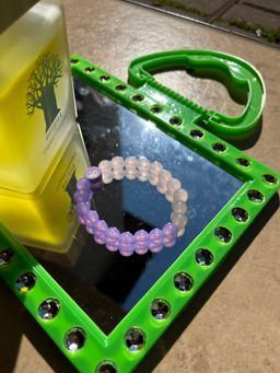 Half purple half pink Yin and Yang bracelet 