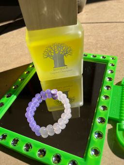 Half purple half pink Yin and Yang bracelet 