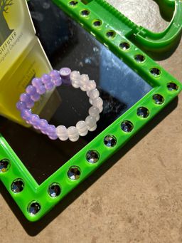 Half purple half pink Yin and Yang bracelet 