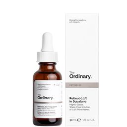 RETINOL 0,2 % dans du Squalane 30 ml sérum hydratant pour le visage à base de rétinol et de squalane pour raffermir et repulper visiblement la peau.