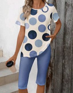 Ladies T-Shirt And Leggings 2 Piece Sets