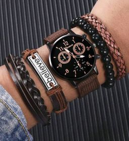 Men Watch Bracelet Sets 