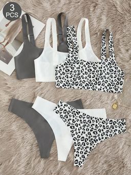 Women's Unlined Wireless Bra And Low-Waist Thong Panty Set