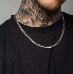 Collier chaîne cubaine pour hommes, collier chaîne cubaine en acier inoxydable de 7mm, chaîne cubaine de 50/55/60cm, collier Hip hop Rap