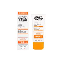 FLUIDE SOLAIRE UNIFIANT ANTI TÂCHE SPF 50+ qui offre une très haute protection UVA/UVB, et contribue à atténuer les taches et à unifier le teint. Tout en offrant un teint mat, unifié et SANS TRACES BLANCHES