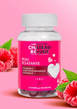 GUMMIES ECLAT de PEAU Contribue à une action anti-âge grâce à l’acide hyaluronique* et à la vitamine C  ✓ Contribue à l’éclat et à la fermeté de la peau grâce à l’acide hyaluronique*  ✓ Favorise la production de collagène grâce à la vitamine C  ✓ Convient pour hommes et femmes.