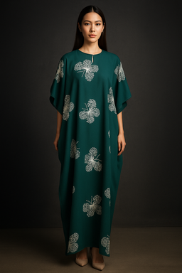 KAFTAN BUTTERFLY SHORT SLEEVE  : ROYAL GREEN